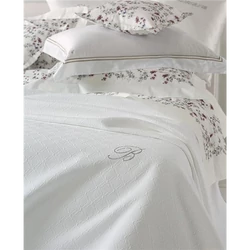 Delfina Unquilted bedspread for single bed 180x270(06.White)