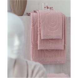 Monogram Towel set 5 pcs 40x60(2) + 60x110(2) + 100x150(02.Powder.pink)
