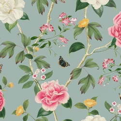 RHS Chinoiserie Charmer kék tapéta