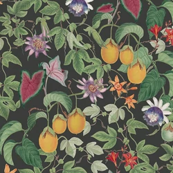 RHS Citrus & Vine fekete tapéta