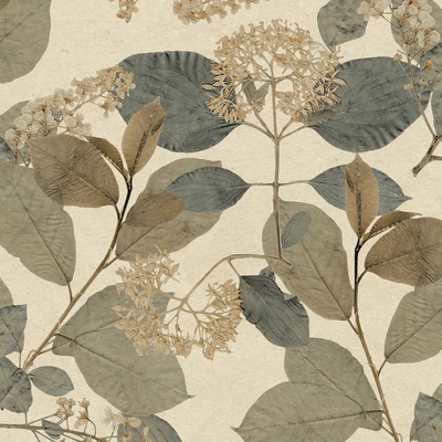 Herbarium vlies tapéta – természetközeli, növényi motívumok, HE27225