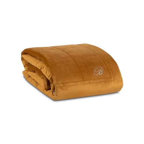 Blu Velvet Bedspread for double bed 270x270(07.Ocre)