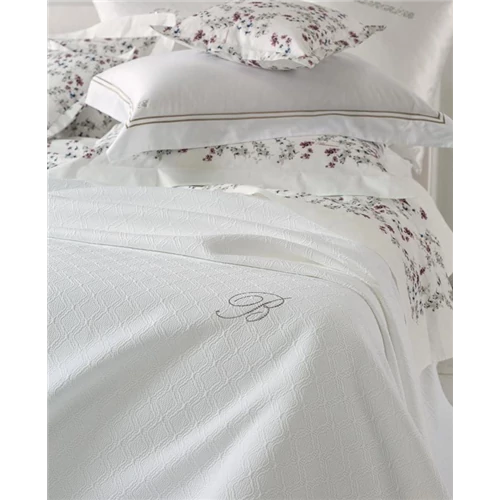 Delfina Unquilted bedspread for single bed 180x270(06.White)