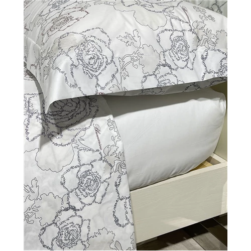 Lenzuolo sotto con angoli Fitted bottom sheet set for double bed 180x200x30(20.Petal)