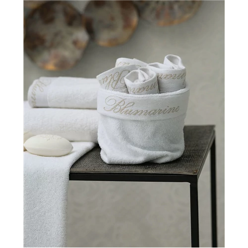 Spa Basket with 4 washcloths 25x25(04.White)