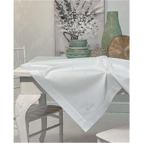 Ricamo Table cover 90x90(04.White)