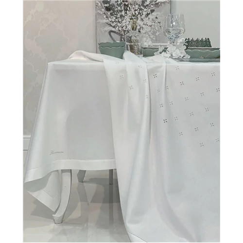 Ricamo Tablecloth 175x300(04.White)