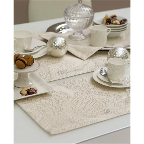 Crystelle Doily set 3 pcs 40x20(2) + 80x40(05.Ivory)