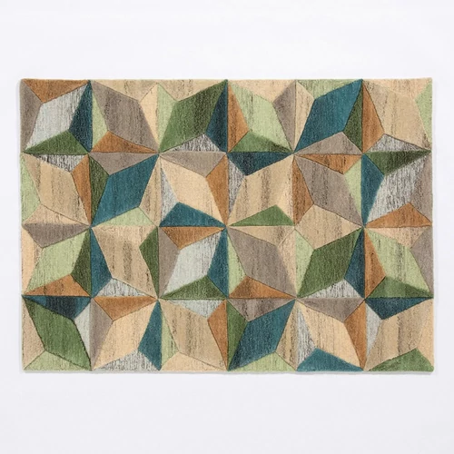 Radiant Lilianna Embossed Geo Wool Multi Rug 160x230cm