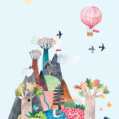 Decoprint Cute Walls vlies tapéta – vidám gyerekszobai minta, CW6036-2