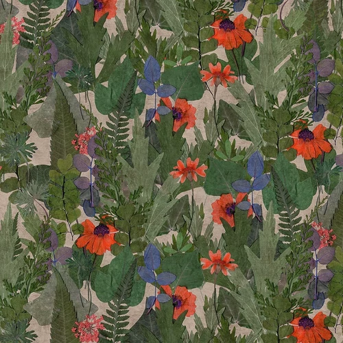 Herbarium vlies tapéta – természetközeli, növényi motívumok, HE27280