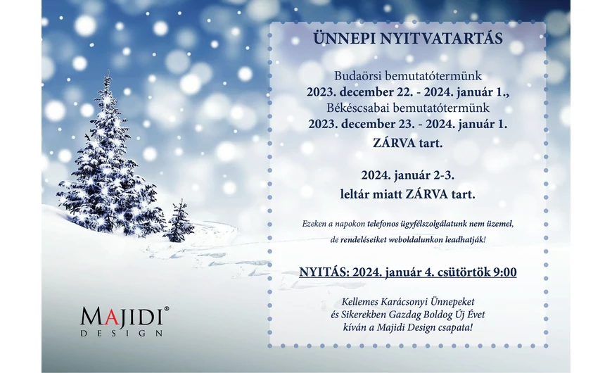 Ünnepi nyitvatartás 2023.