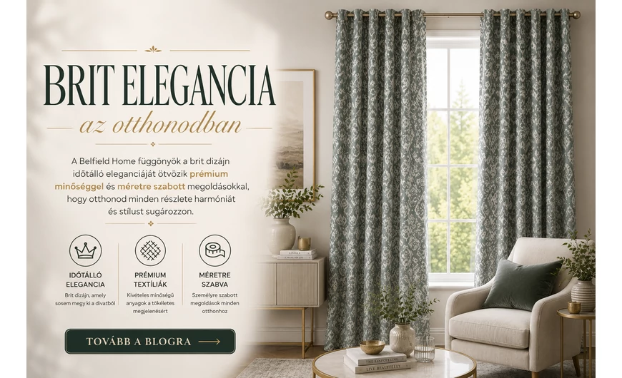 Belfield Home függönyök – brit elegancia és méretre szabott stílus az otthonodban