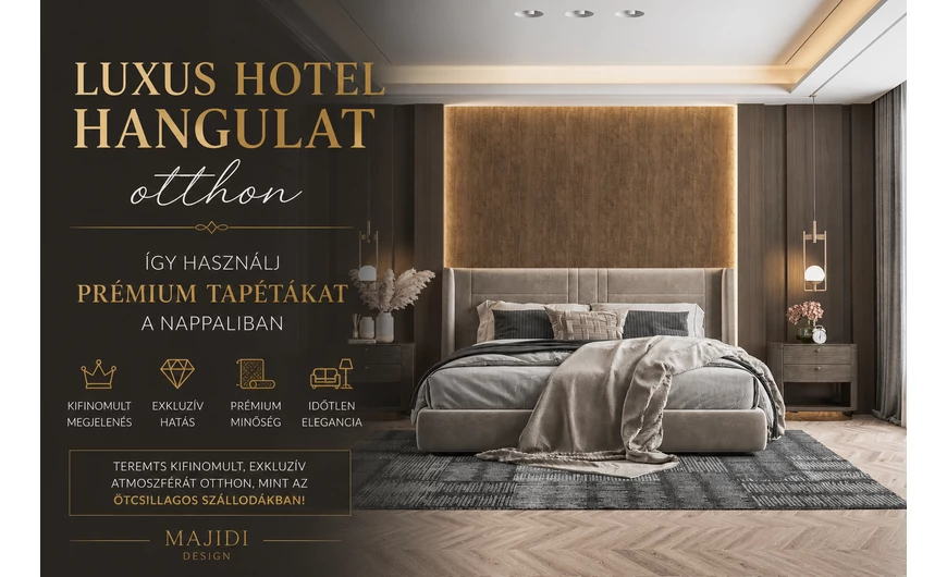 Luxus hotel hangulat otthon – így használj prémium tapétákat a nappaliban