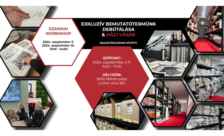 Regisztráció exkluzív bemutatótermünk debütálására  és házi vásárunkra